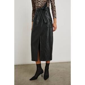 Rails Edem Faux Leather Midi Skirt in Black L